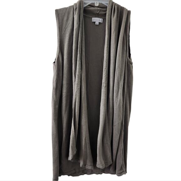 Joseph A Neutral Long Vest Large Longline Lagenlook Coastal Summer Casual - Picture 1 of 6